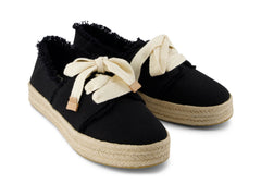 Carolina Lace Up Black Beachside Woven Fray