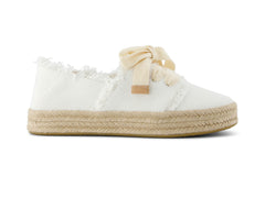 Carolina Lace Up White Beachside Woven Fray