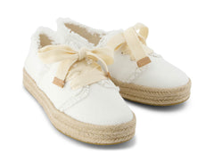Carolina Lace Up White Beachside Woven Fray