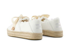 Carolina Lace Up White Beachside Woven Fray