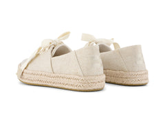 Carolina Lace Up Champagne Glimmer Slub Canvas