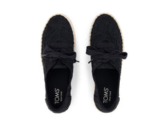 Valencia Lace Up Black Floral Crochet