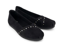 Alpargata Ballet Black Microsuede Studs