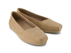 Alpargata Ballet Mid Taupe Microsuede Studs