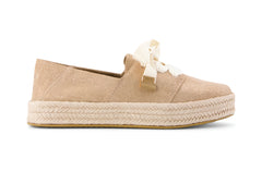 Carolina Lace Up Bronze Metallic Crosshatch Suede