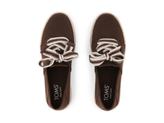 Carolina Lace Up Hot Cocoa Brushed Twill Deco Stitch