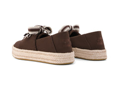 Carolina Lace Up Hot Cocoa Brushed Twill Deco Stitch