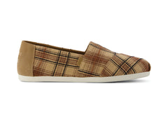 Alpargata Toffee Textured Plaid Suede