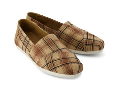 Alpargata Toffee Textured Plaid Suede