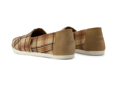 Alpargata Toffee Textured Plaid Suede