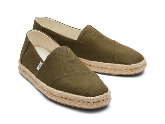 Alpargata Rope 2.0 Olive Recycled Cotton Slubby Woven