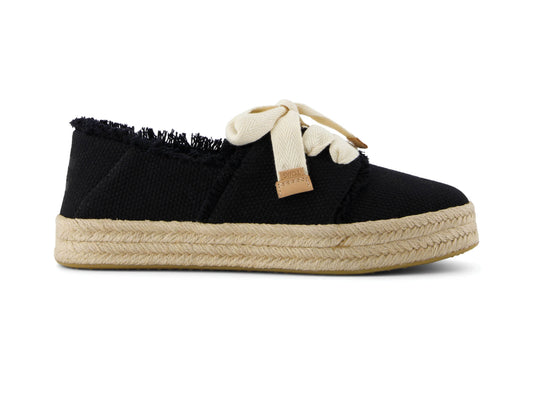 Carolina Lace Up Black Beachside Woven Fray