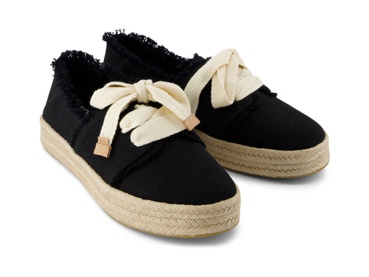 Carolina Lace Up Black Beachside Woven Fray
