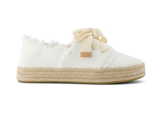 Carolina Lace Up White Beachside Woven Fray