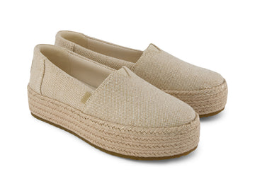 Valencia Champagne Glimmer Slub Canvas