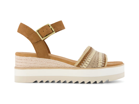 Diana Almond Multi Engineered Crochet Suede