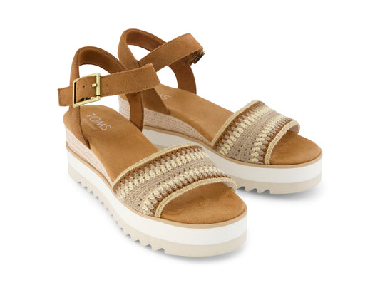 Diana Almond Multi Engineered Crochet Suede