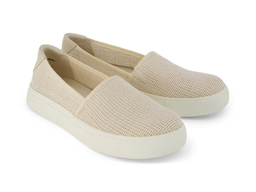 Kameron Beige Open Weave Mesh Suede