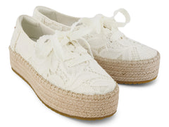 Valencia Lace Up Egret Floral Crochet