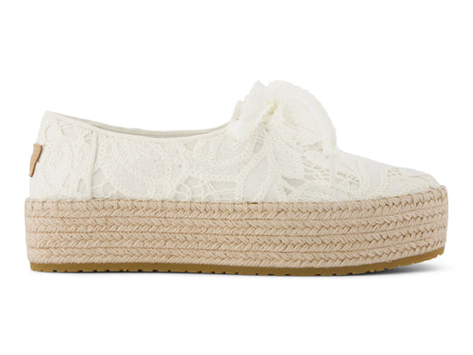 Valencia Lace Up Egret Floral Crochet