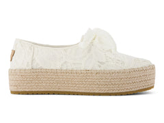 Valencia Lace Up Egret Floral Crochet