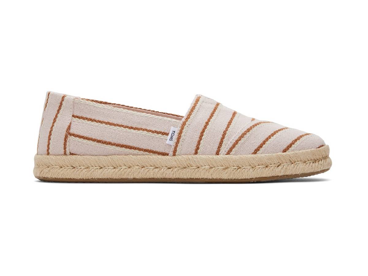 Alpargata Rope Sole 2.0 Ballet Pink Woven Stripes â TOMS Thailand