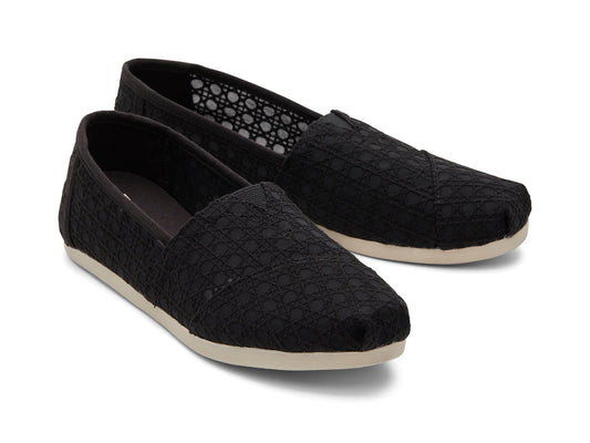 Alpargata Black Basket Weave Lace
