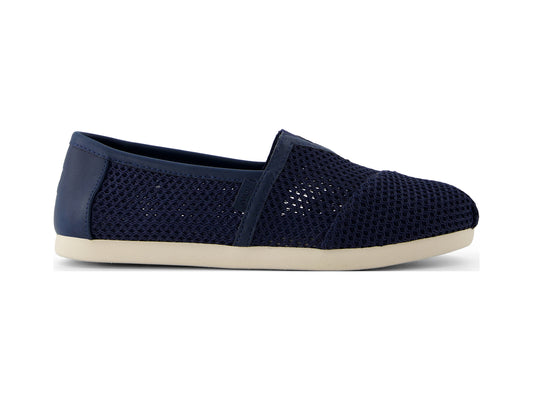 Alpargata Navy Textured Mesh PU Trim