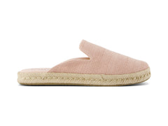 Santiago Mule Pale Rose Metallic Linen Stripe