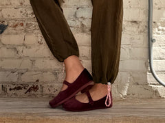 Alpargata Mary Jane Dark Burgundy Premium Velvet