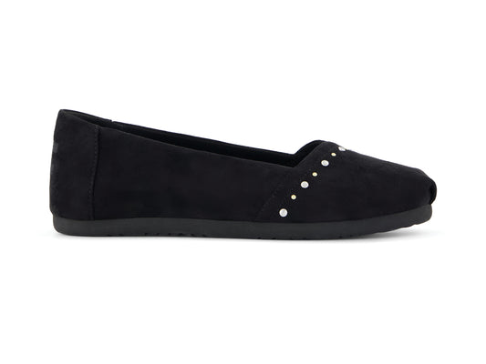 Alpargata Ballet Black Microsuede Studs