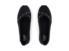 Alpargata Ballet Black Microsuede Studs
