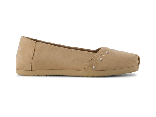 Alpargata Ballet Mid Taupe Microsuede Studs