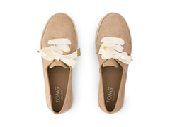 Carolina Lace Up Bronze Metallic Crosshatch Suede