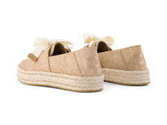 Carolina Lace Up Bronze Metallic Crosshatch Suede