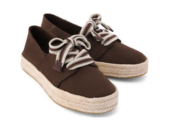 Carolina Lace Up Hot Cocoa Brushed Twill Deco Stitch